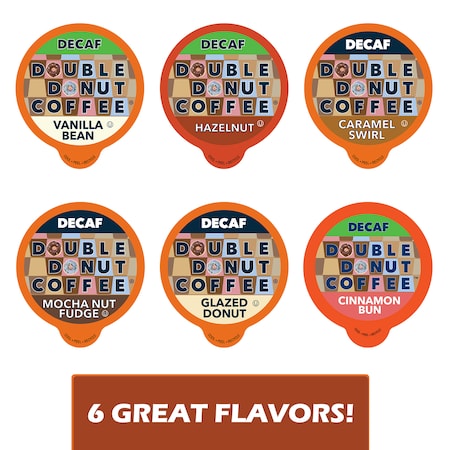 Double Donut Flavored DECAF Coffee Variety Pack - 24 Ct
